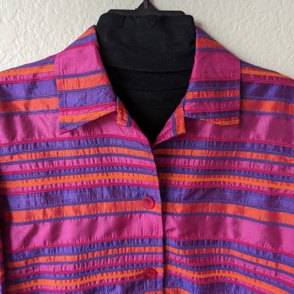 Easy Spirit 100% Silk Multi-Color Jacket (S)